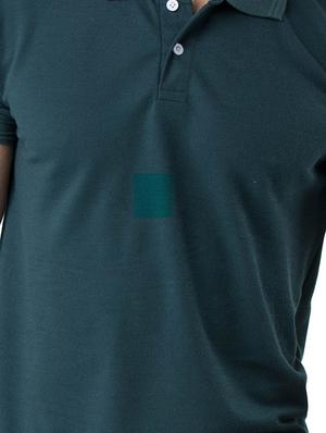 green solid polo t-shirt - 17098996 - Standard Image - 4