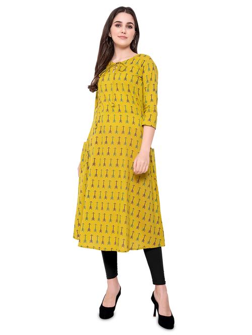 printed a-line kurta - 17099966 - Very Small Image - 1