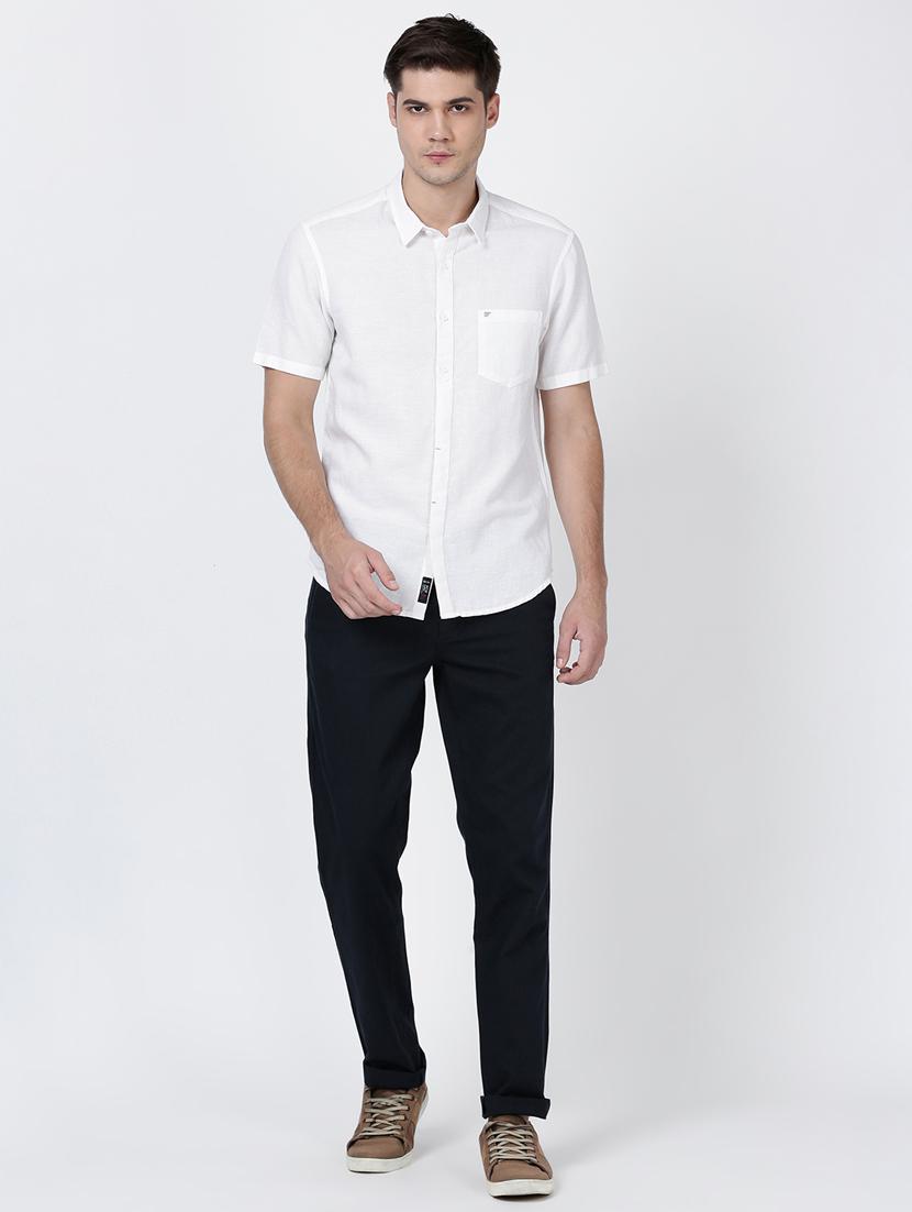 white solid cotton linen casual shirt - 17102300 - Zoom Image - 4