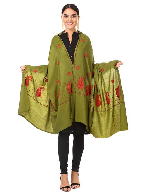 green acro wool shawl - 17107442 - Standard Image - 1