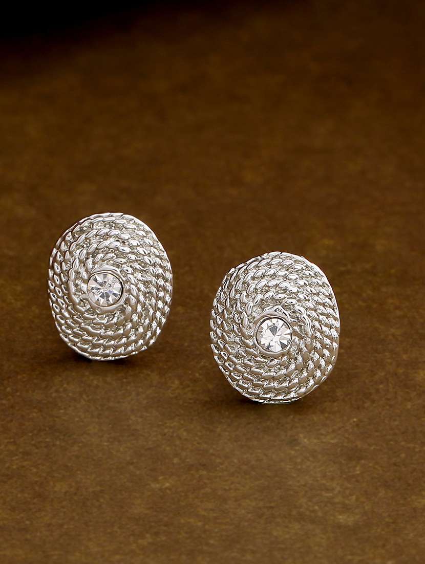 white metal studs earring