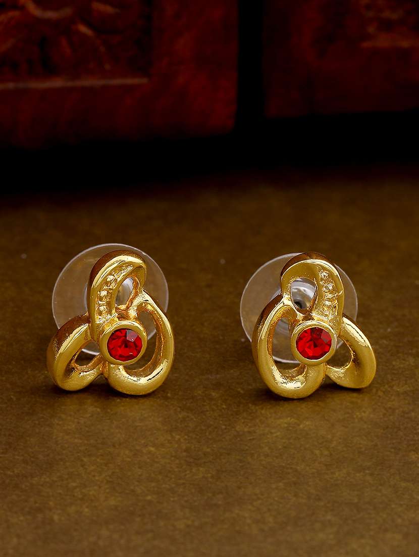 red metal studs earring