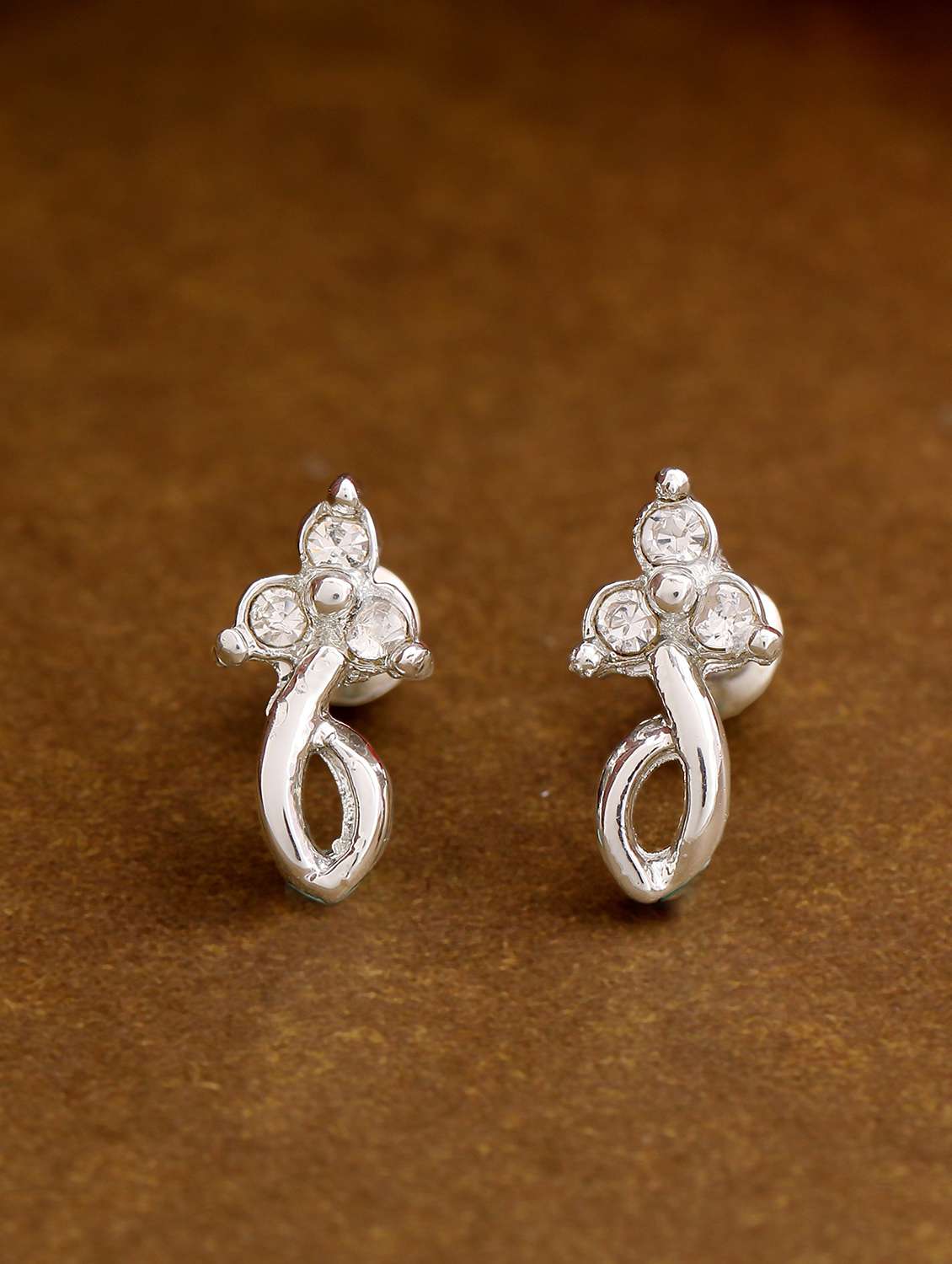 silver metal studs earring