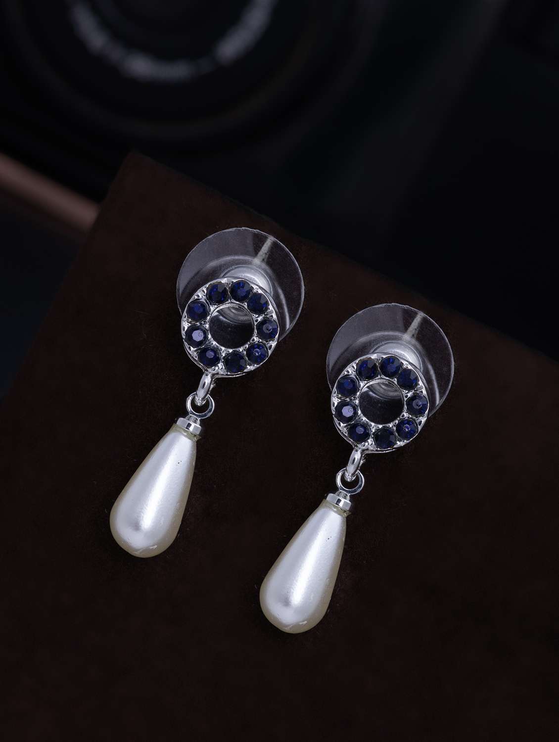 white metal drop earring