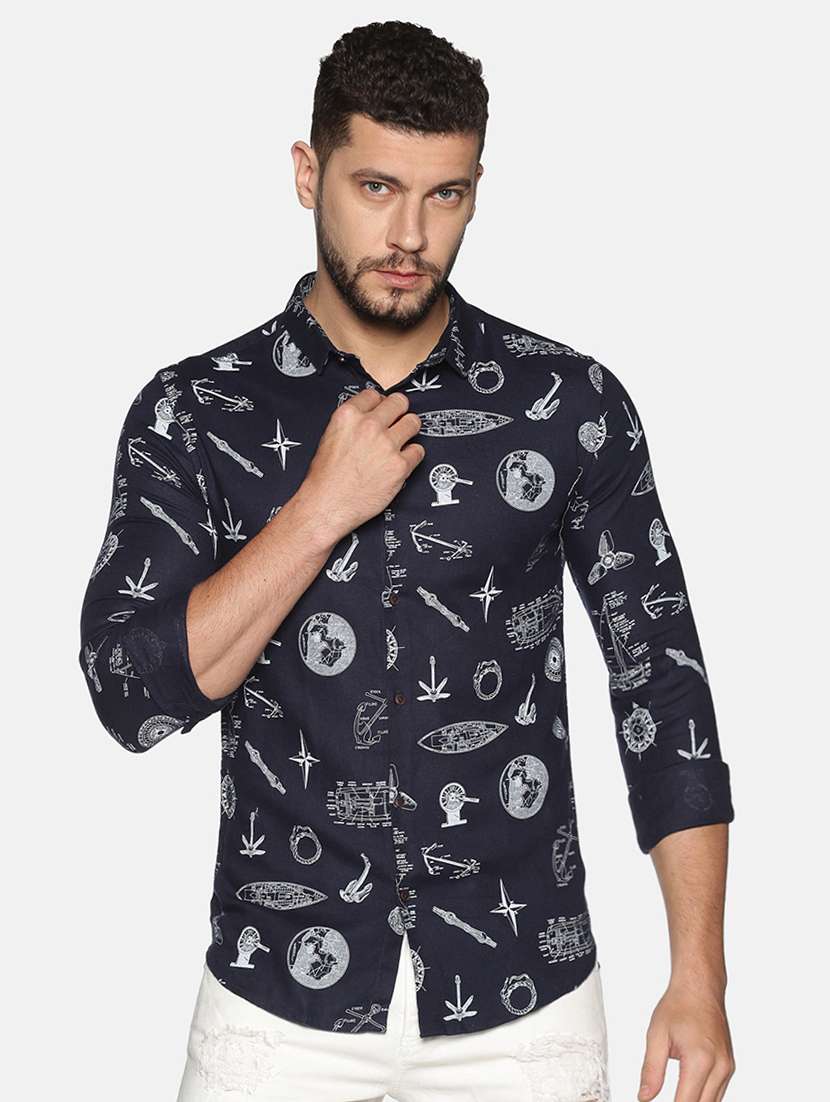 mens graphic casual shirt