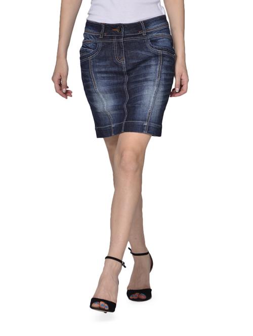 Denim dark blue skirt - 17719 - Very Small Image - 1