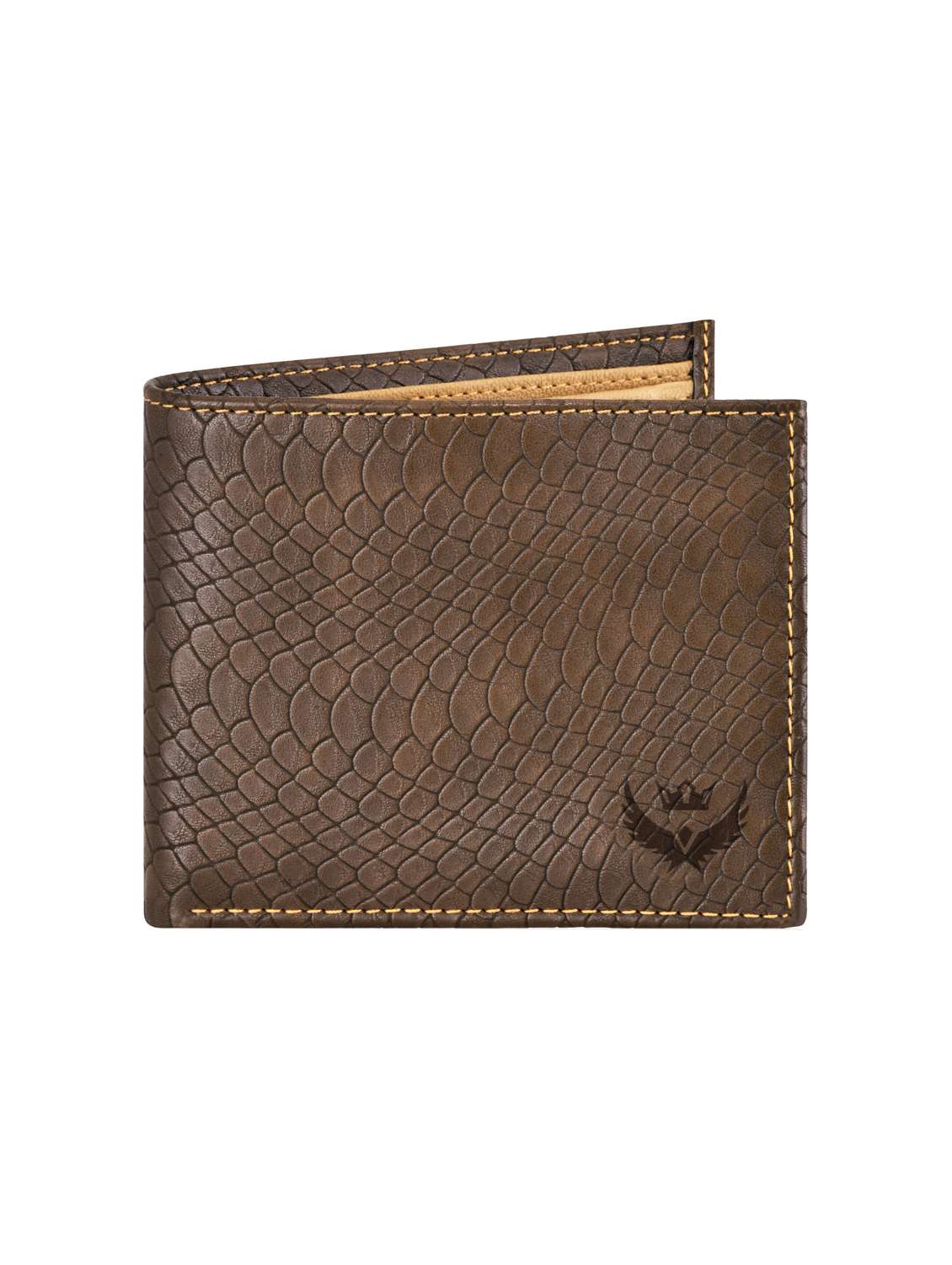 brown leatherette wallet