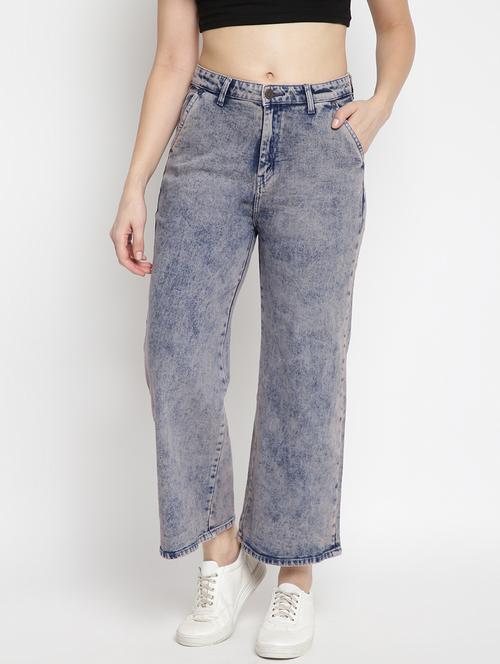 women's plain wide leg jeans - 17874335 - Very Small Image - 1