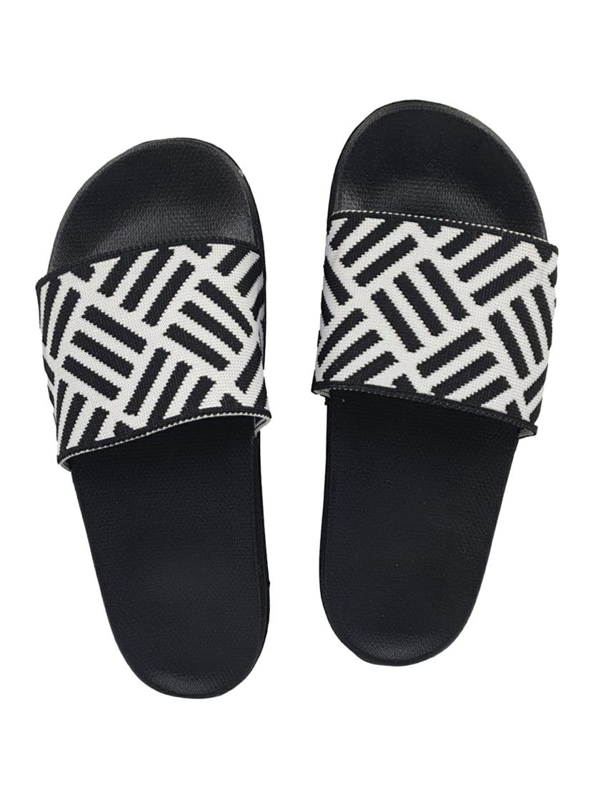 black resin slides flip flops
