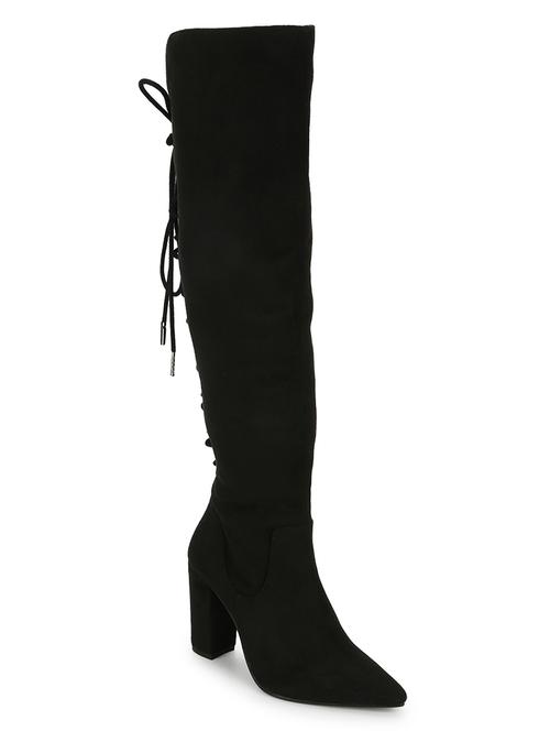 black suede knee length boots - 18076000 - Very Small Image - 1