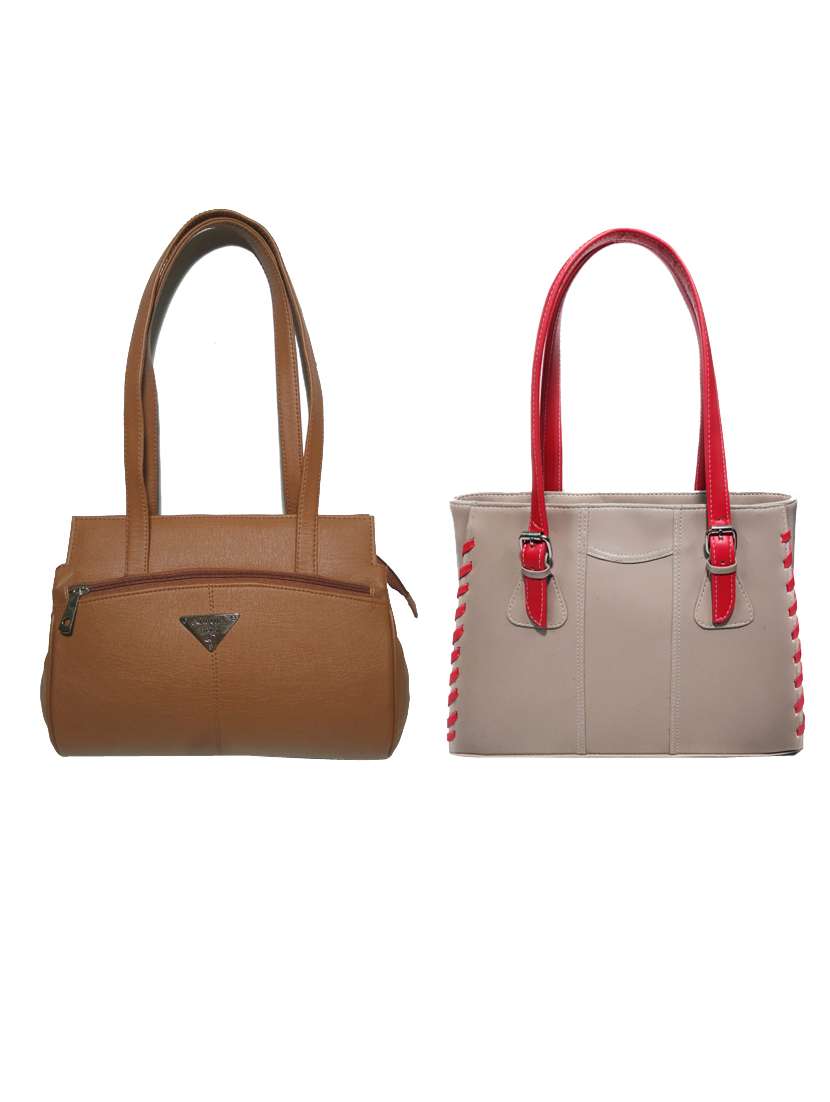 pack of 2 leatherette (pu) combo handbag