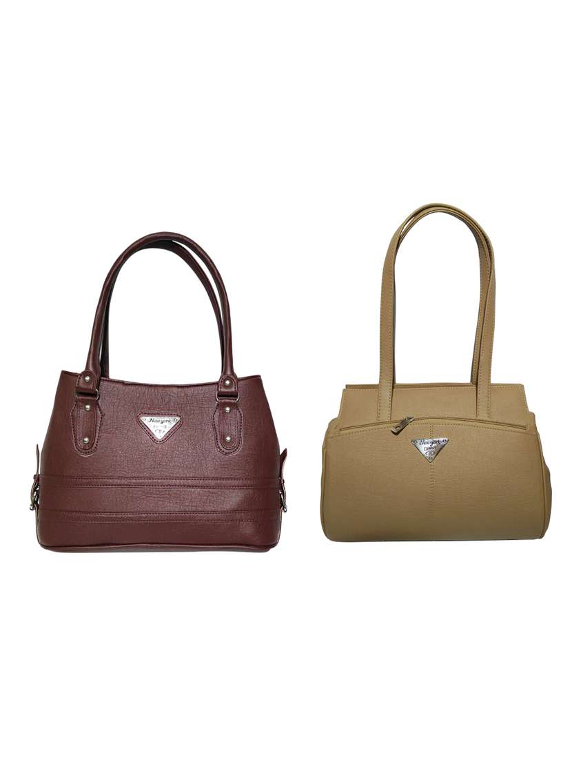 multi colored leatherette (pu) combo handbag