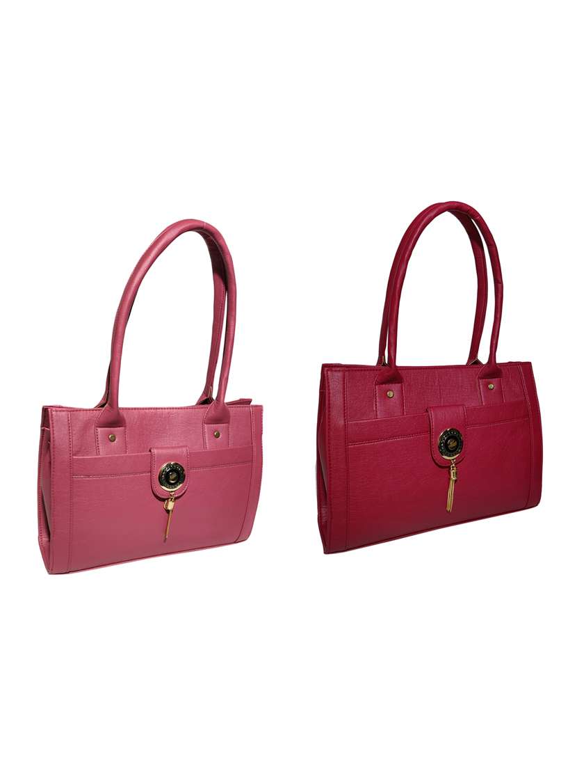 multi colored leatherette (pu) combo handbag