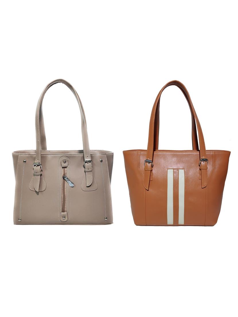 multi colored leatherette (pu) combo handbag