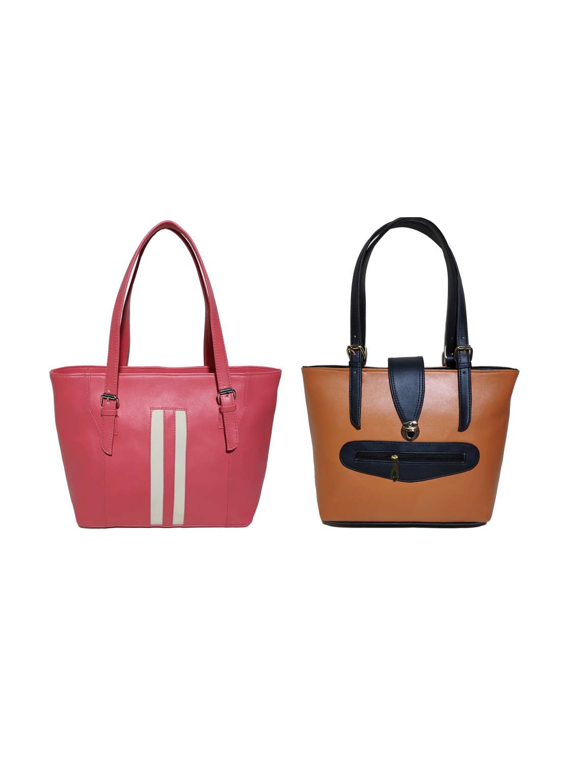 multi colored leatherette (pu) combo handbag