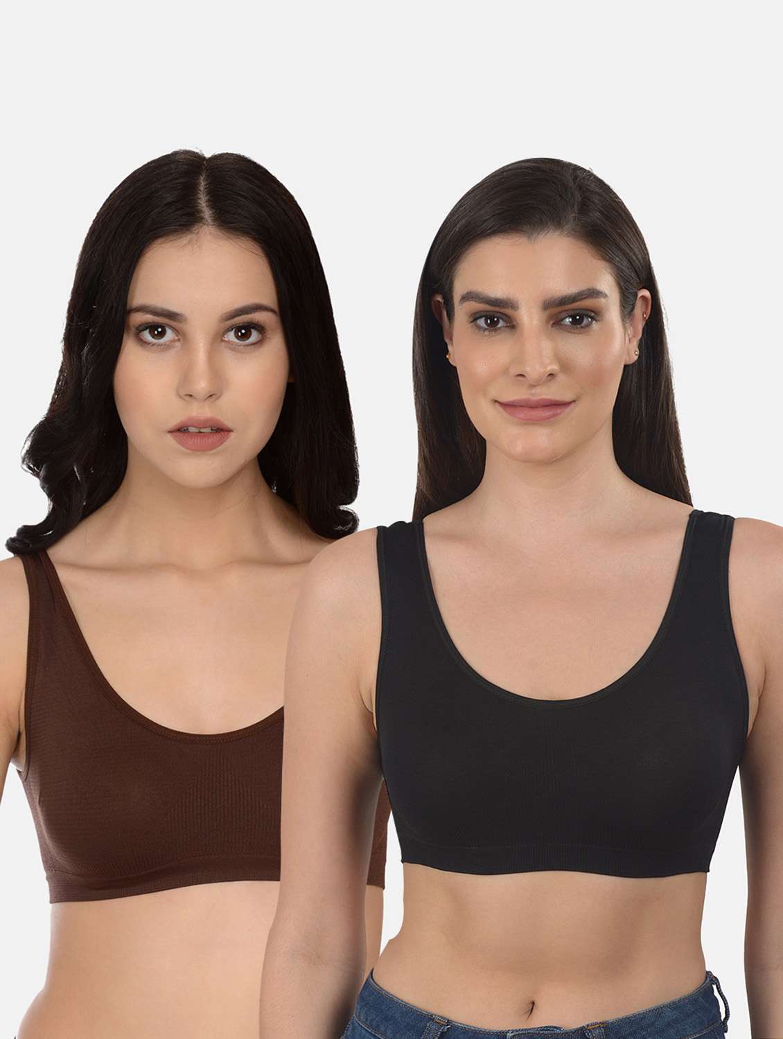 set of 2 solid sports bra