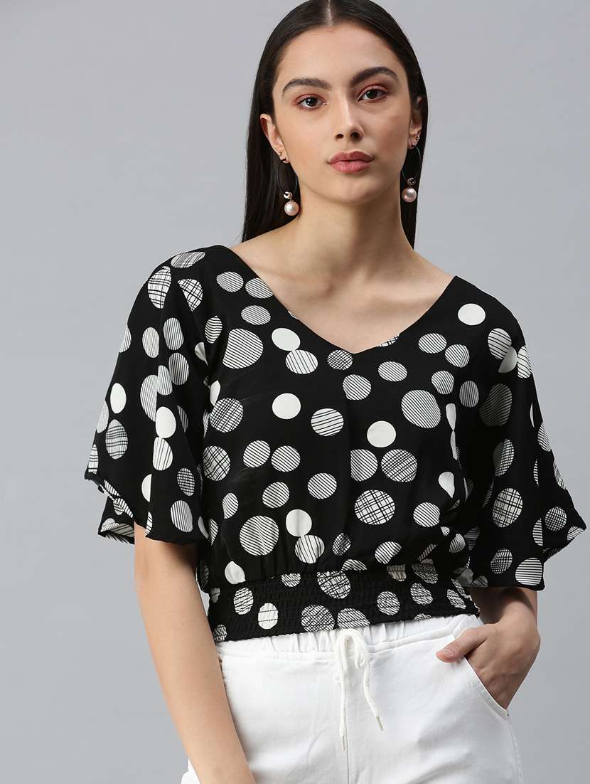 women's blouson v neck top