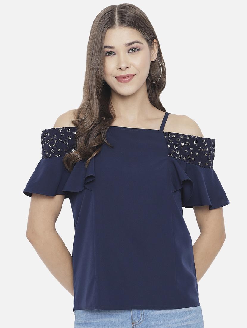cold shoulder solid top