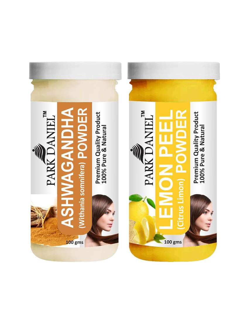 park daniel premium ashwagandha powder & lemonpeel powder combo pack of 2 jars of 100 gms(200 gms)