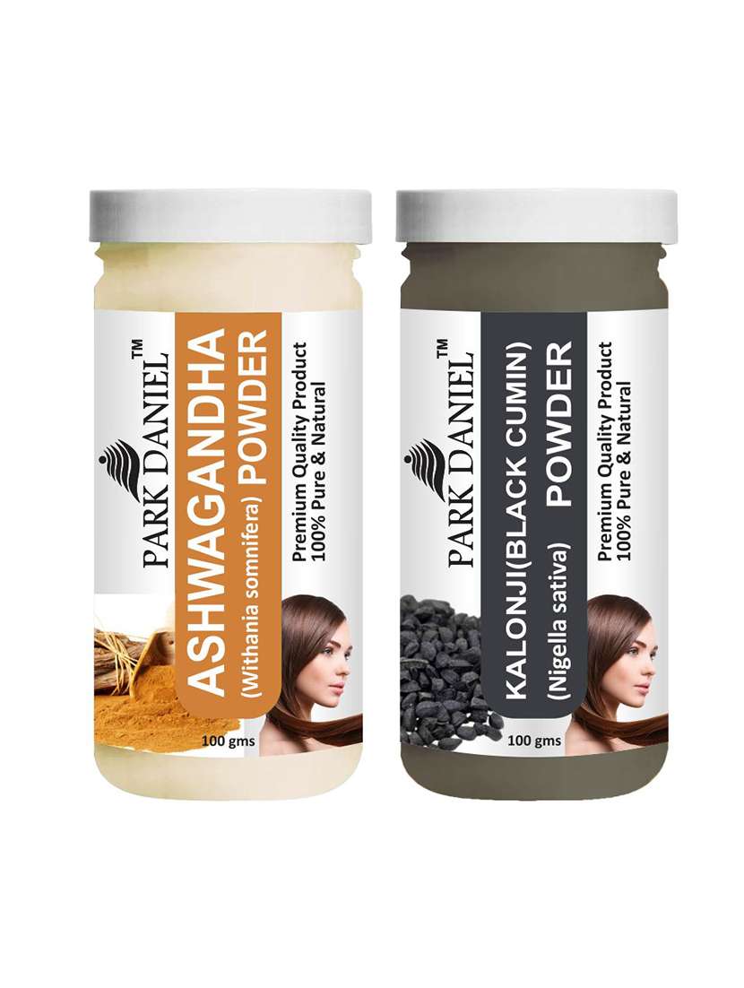 park daniel premium ashwagandha powder & kalonji(black cumin) powder combo pack of 2 jars of 100 gms(200 gms)
