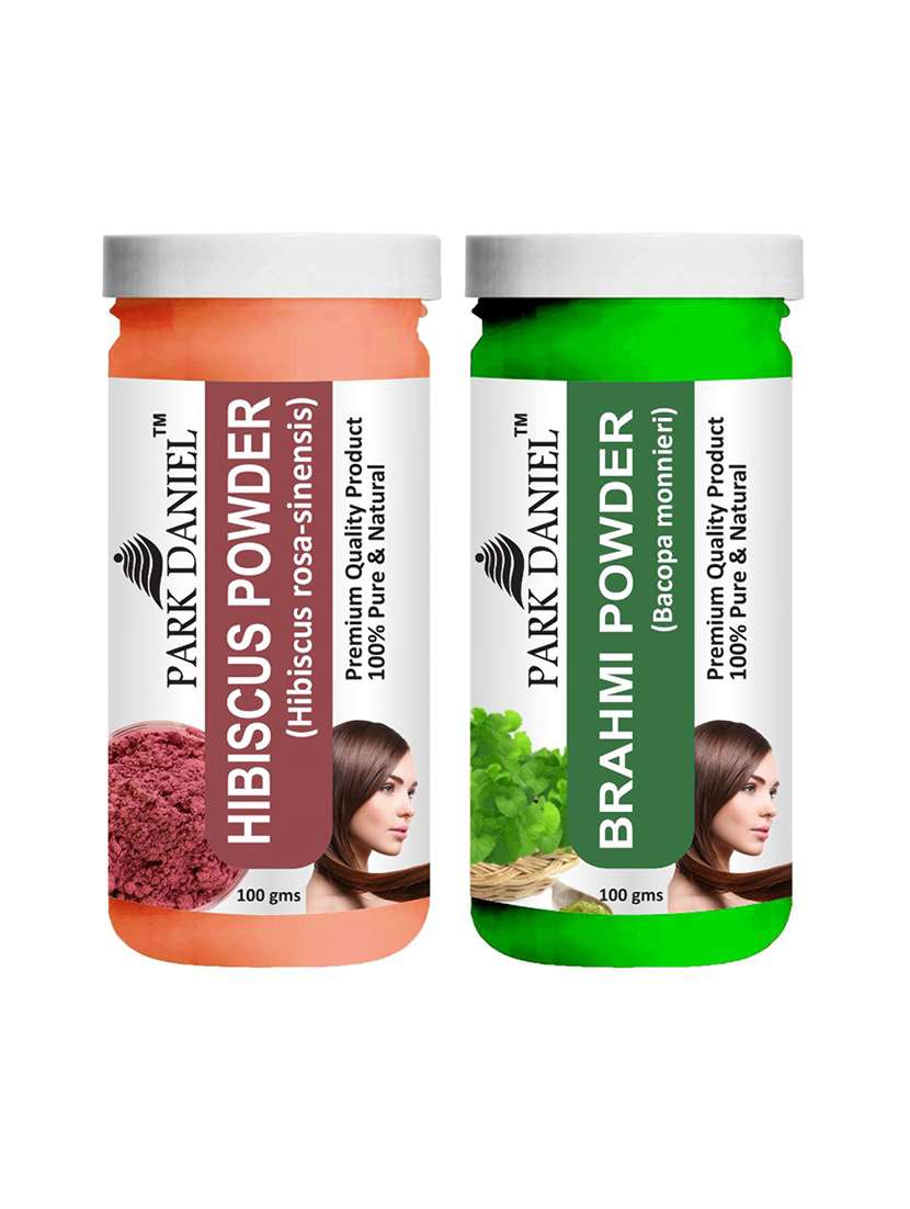park daniel 100% pure & natural hibiscus powder & brahmi powder combo pack of 2 jars of 100 gms(200 gms)