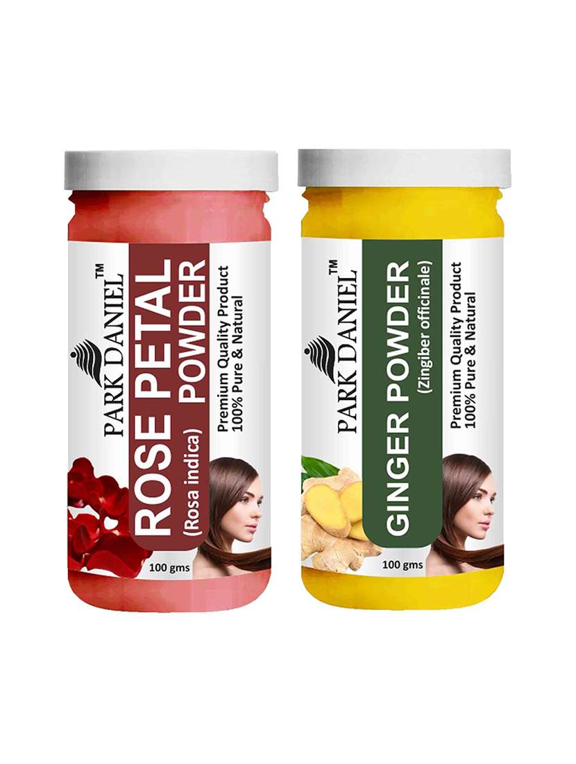 park daniel pure & natural rose petal powder & ginger powder combo pack of 2 bottles of 100 gm (200 gm )