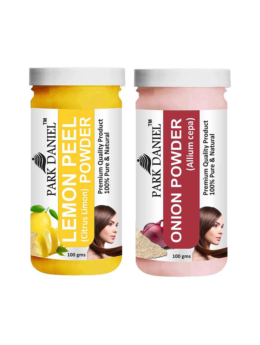 park daniel 100% pure & natural lemon powder & onion powder combo pack of 2 jars of 100 gms(200 gms)