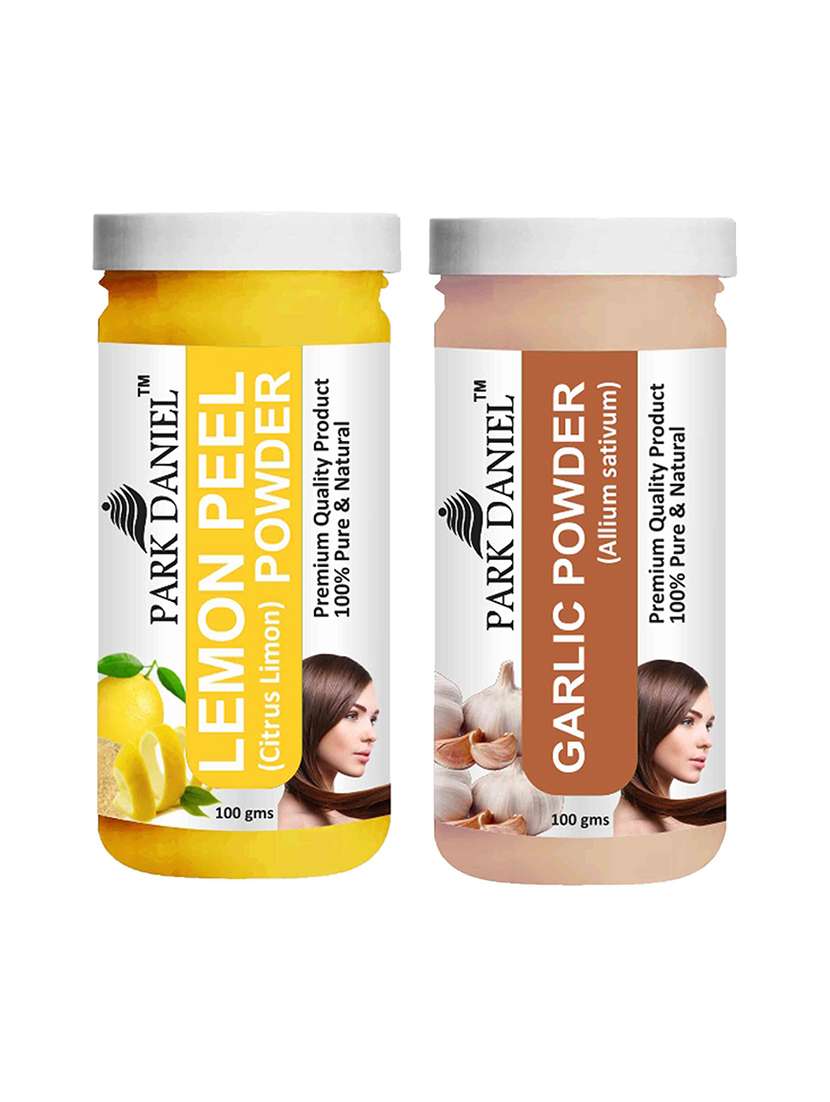 park daniel 100% pure & natural lemon powder & garlic powder combo pack of 2 jars of 100 gms(200 gms)