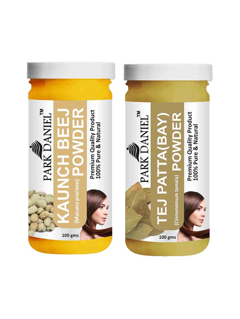 park daniel 100% pure & natural kaunch beej powder & tej patta powder combo pack of 2 jars of 100 gms(200 gms)