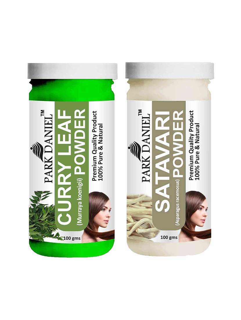 park daniel 100% pure & natural curry leaf powder & satavari powder combo pack of 2 jars of 100 gms(200 gms)