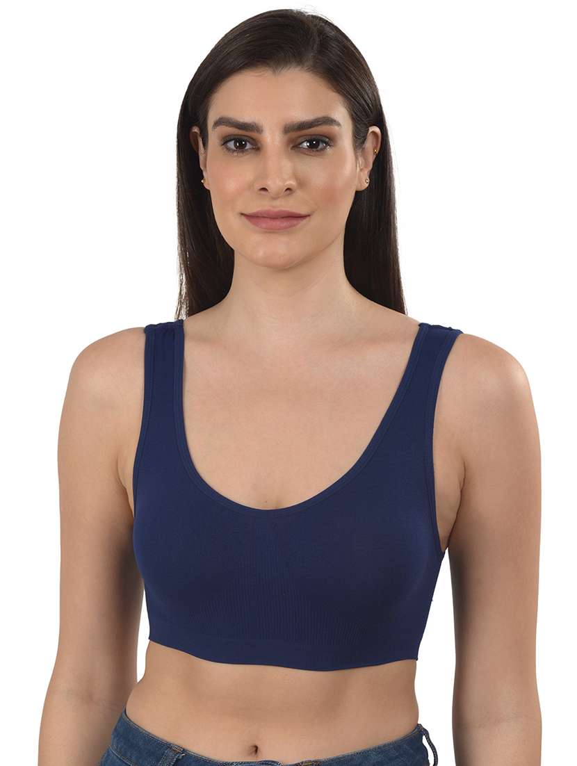 navy blue non padded bralette bra