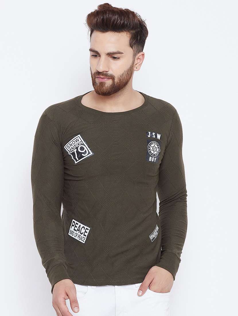 men placement print long sleeve t-shirt