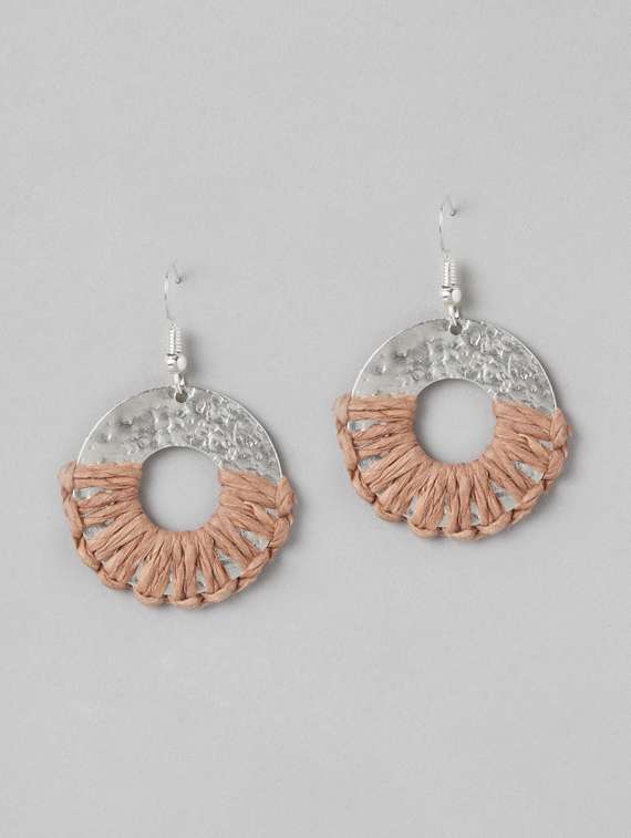 brown metal drop earring