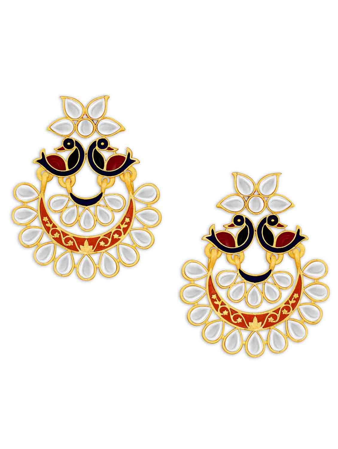 gold metal chandballi earring