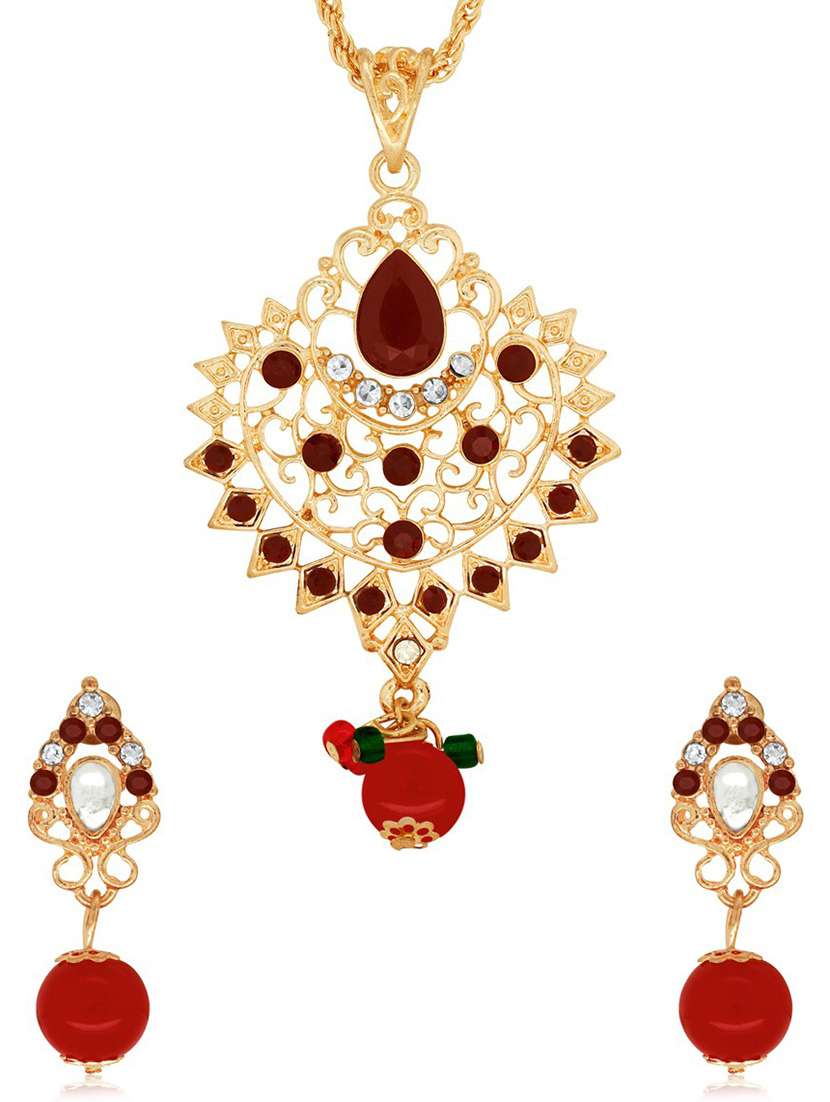 gold plated necklace earing set