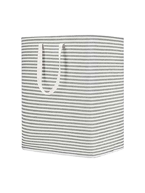 striped laundry basket