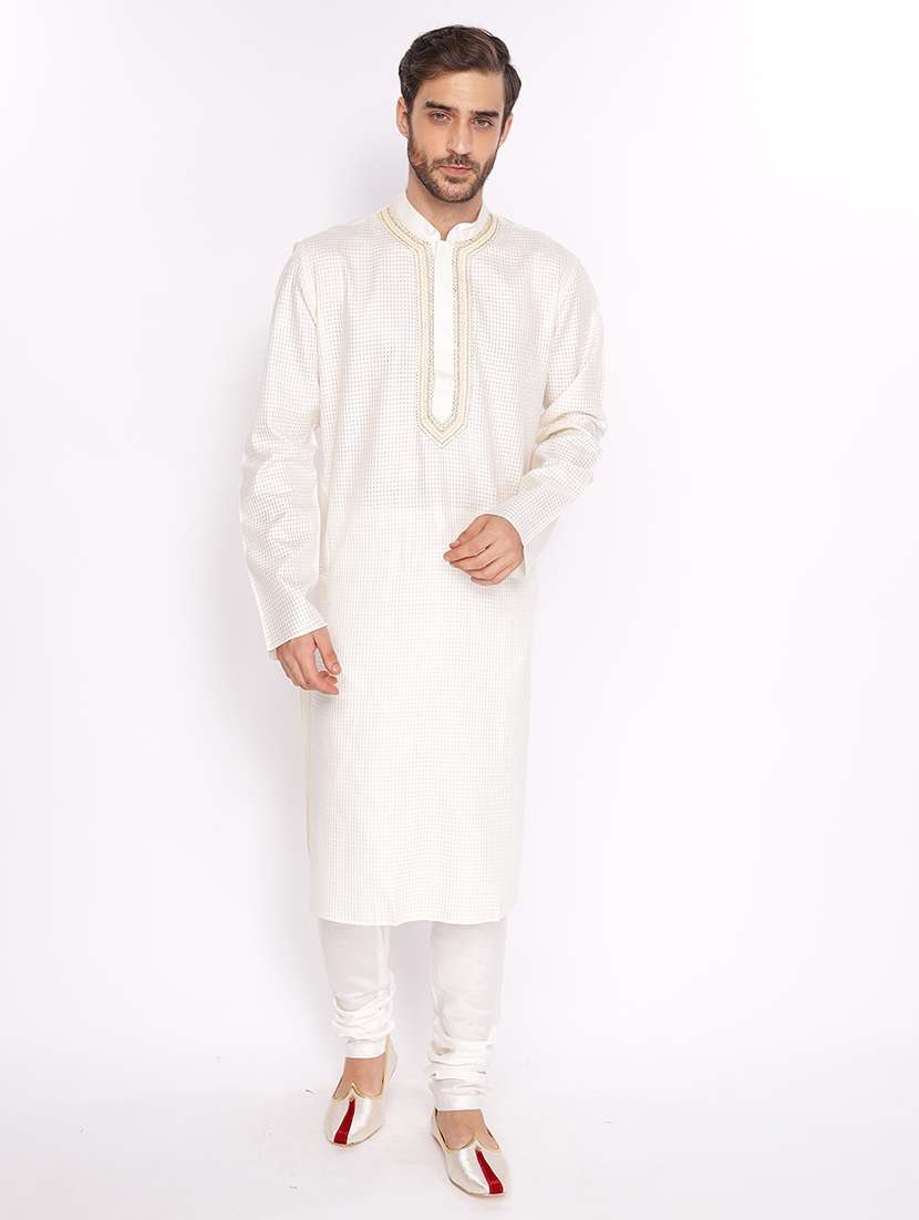 mandarin neck embroidered long kurta