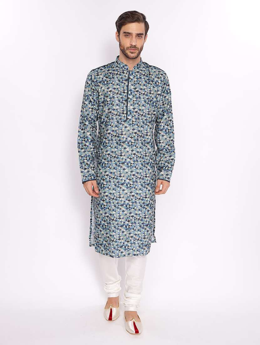 mandarin neck printed long kurta