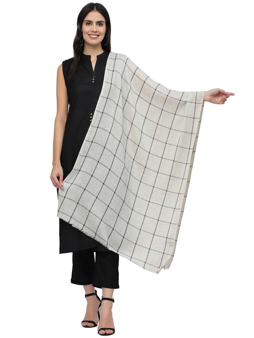 women's checks print stole