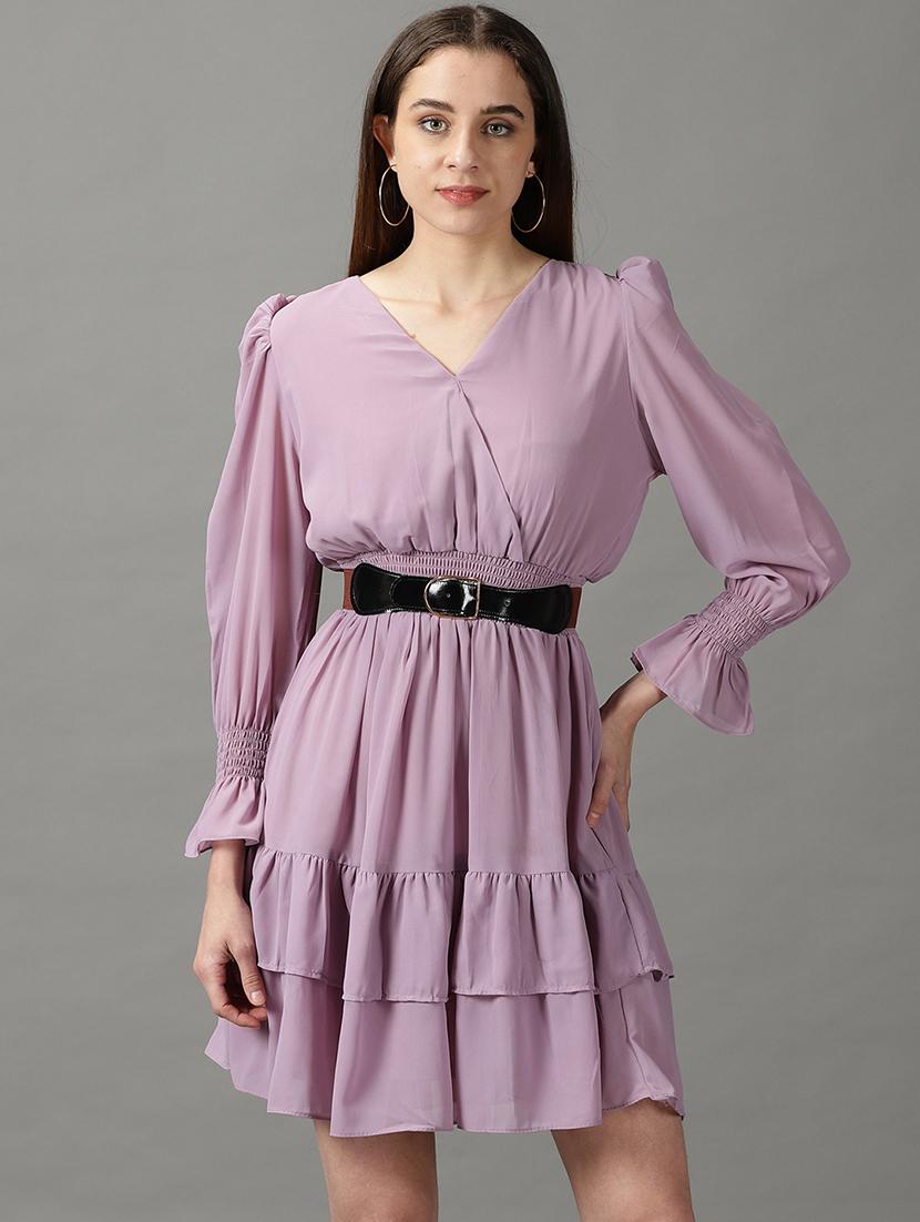 women's layered solid dress