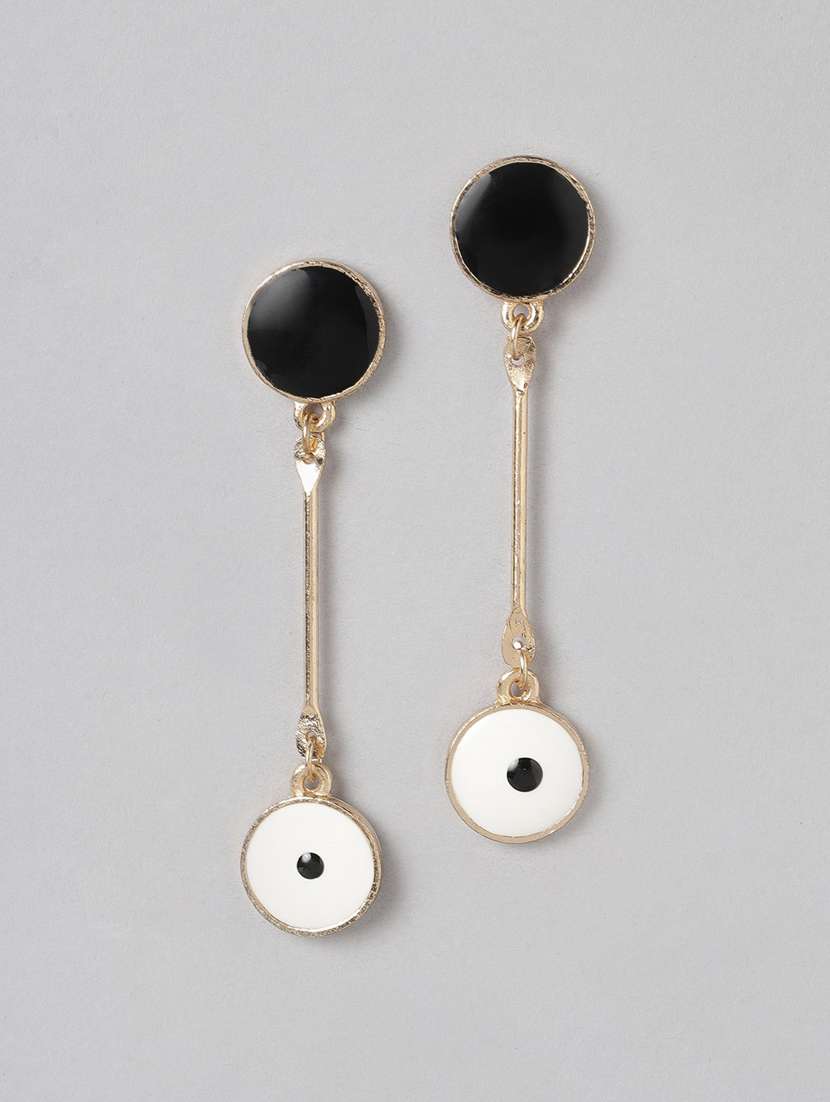 multi colored metal drop earring