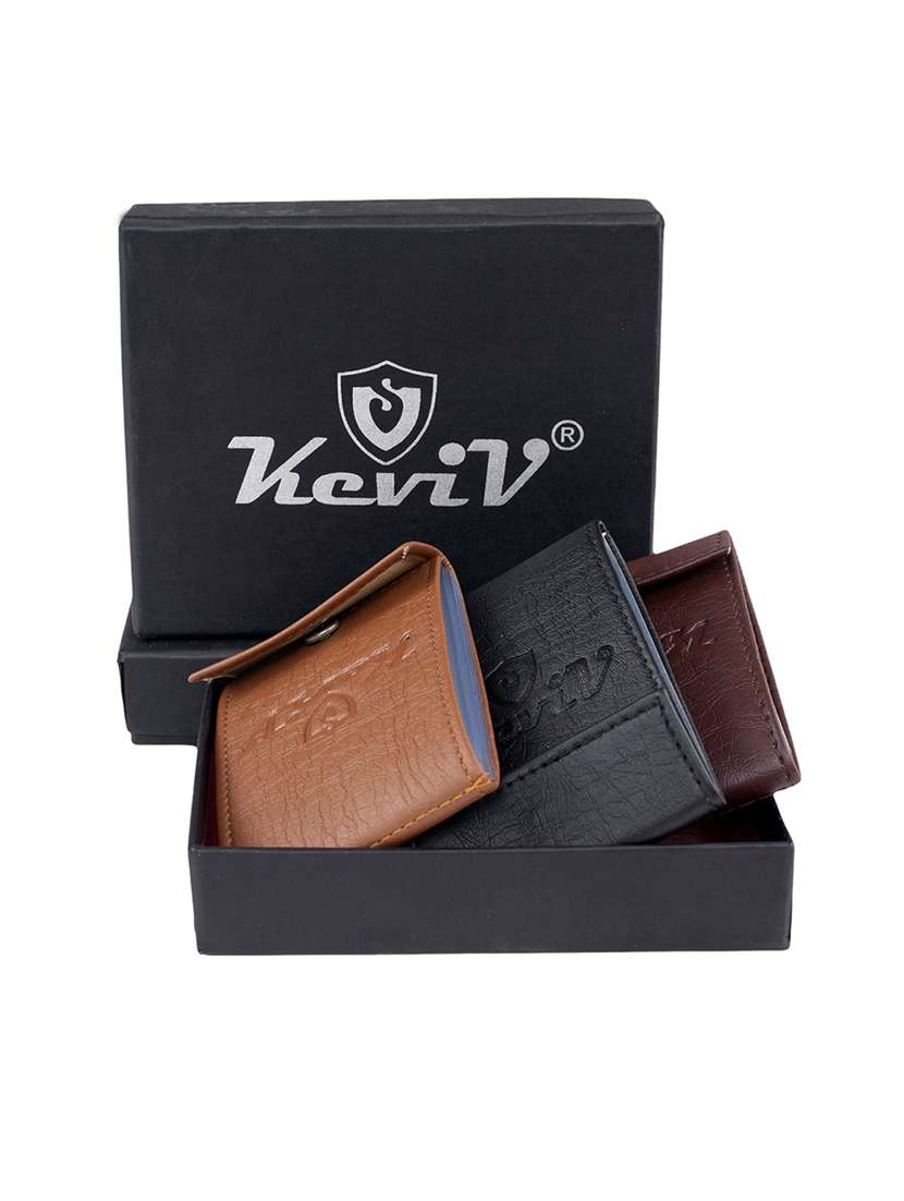 brown leatherette wallet