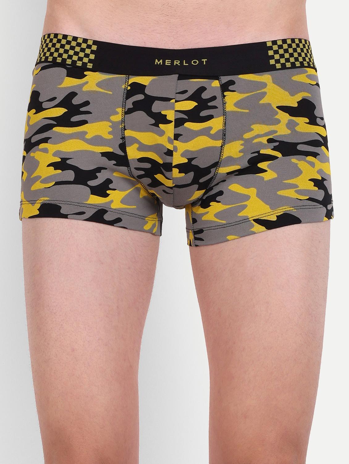 yellow printed cotton trunk