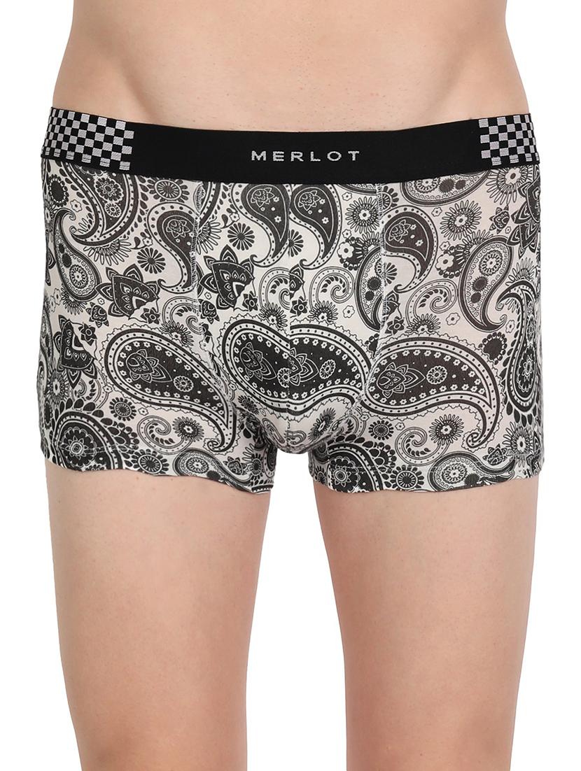 printed cotton blend trunks