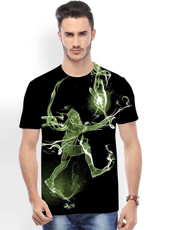men crew neck front print regular t-shirt