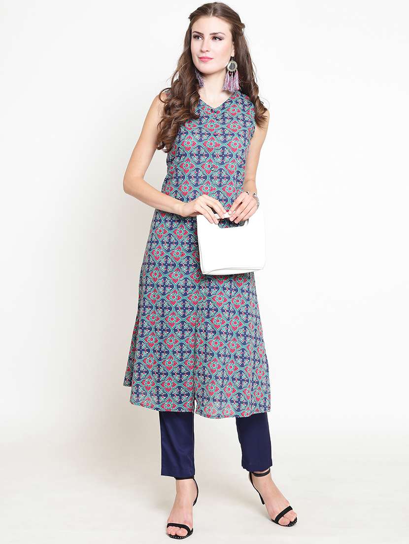 printed kurta with pant set