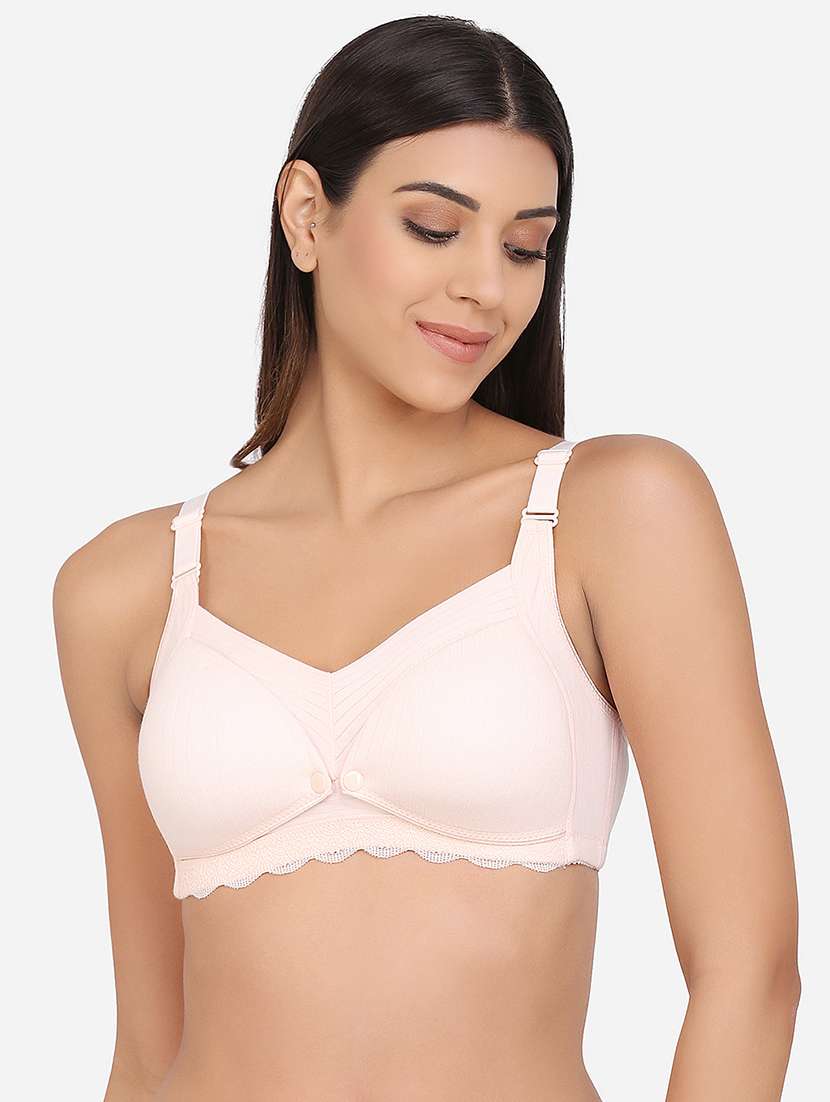 beige cotton maternitynursing bra