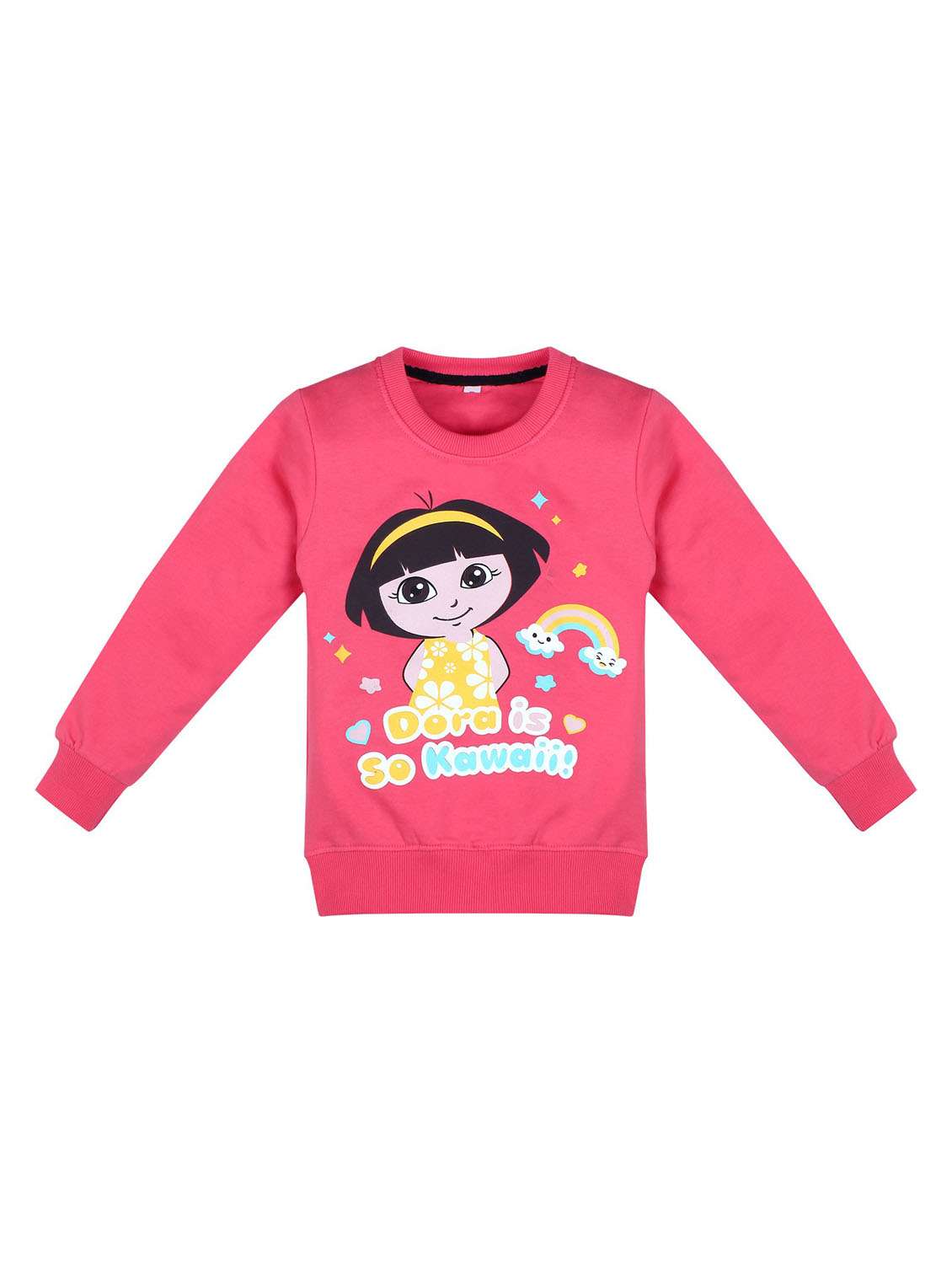 front print round neck sweatshirt