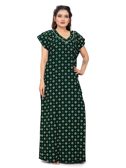 sweet heart neck printed nighty - 19772509 - Very Small Image - 1