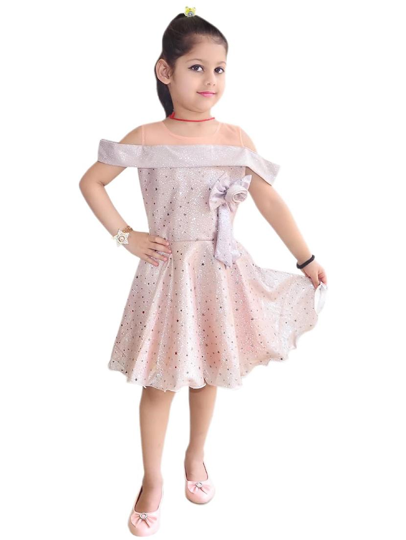 girls off shoulder sleeveless frock